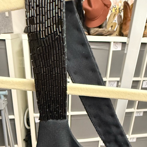 Niteline Bella Roufogali Silk Beaded Strap Black Sleeveless Mini Dress - Picture 4 of 11